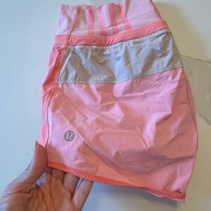 Lululemon Pink and Gray Performance Athletic Shorts